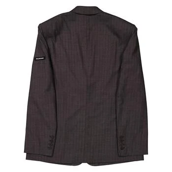 Balenciaga | Men's Grey Logo-Patch Sleeve Blazer,商家Jomashop,价格¥6515