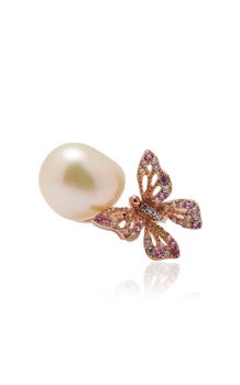 商品Anabela Chan - 18K Rose Gold Vermeil Rose Butterfly Pearl Ring - Pink - US 6 - Moda Operandi - Gifts For Her图片