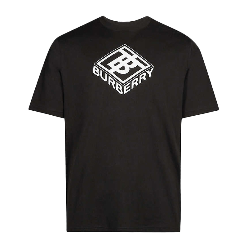时尚burberry t恤男装, Burberry | Burberry 博柏利 男士黑色徽标印花T恤 8021831商品图片 独家减免邮费