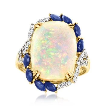 Ross-Simons | Ross-Simons Ethiopian Opal and Sapphire Ring With . Diamonds in 14kt Yellow Gold,商家Premium Outlets,价格¥12576