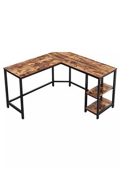 商品L Shape Wood and Metal Computer Desk, Brown and Black,商家Belk,价格¥1871图片