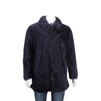 burberry大衣, Burberry | Curly Shearling Coat In Navy商品图片 6.9折