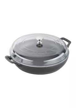 Staub | 3.5 Quart Cast Iron Braiser w/ Glass Lid, Matt Black商品图片,