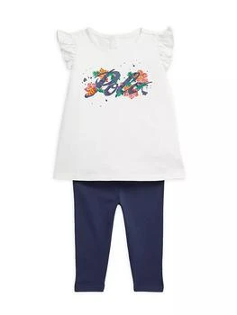 推荐Baby Girl's 2-Piece Ruffle T-Shirt & Leggings Set商品