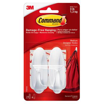 商品Command | Medium Designer Hooks, White Medium,商家Walgreens,价格¥36图片