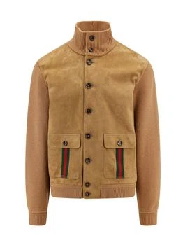 Gucci | Gucci Panelled Button-Up Jacket 8.1折, 独家减免邮费