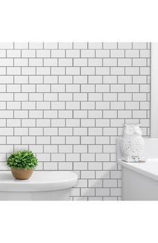 久光贴, WALPLUS | London Metro Classic Brick Brilliant White Glossy 3D Tile Stickers 12-Piece Set商品图片 6.6折