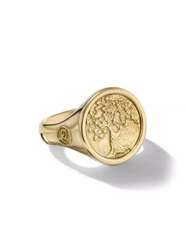David Yurman | Life and Death Duality Signet Ring in 18K Yellow Gold, 20MM,商家Saks Fifth Avenue,价格¥51758
