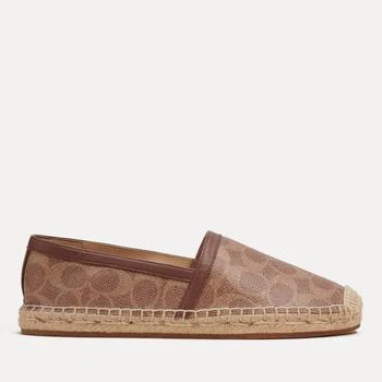 Coach | Coach Women’s Collins Leather-Trimmed Coated Canvas Espadrilles,商家The Hut,价格¥723