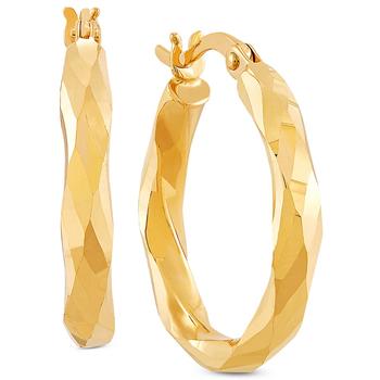 商品Macy's | Small Twist Hoop Earrings in 10k Gold, Rose Gold & White Gold,商家Macy's,价格¥952图片