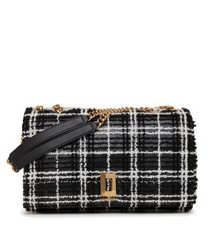 Karl Lagerfeld Paris | LAFAYETTE CHENILLE PLAID SHOULDER BAG商品图片,额外8折, 额外八折