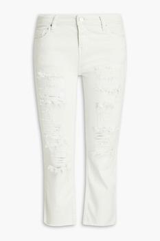 IRO | Cropped distressed  mid-rise straight-leg jeans商品图片,3折