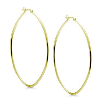 Essentials | Oval 3" Extra Large Hoop Earrings  in Silver-Plate商品图片,2.5折