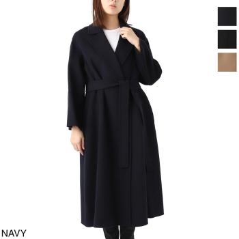 推荐MAXMARA 女士黑色羊毛长款大衣 90160509-600-012商品