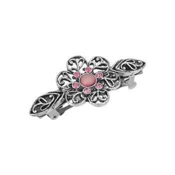 商品2028 | Women's Silver-Tone Rose Crystal Flower Bar Barrette,商家Macy's,价格¥201图片