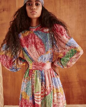 推荐Popa Multicoloured Sequins Mini Dress商品