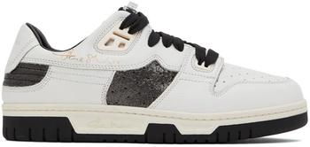 Acne Studios | White & Black Leather Low-Top Sneakers商品图片,独家减免邮费