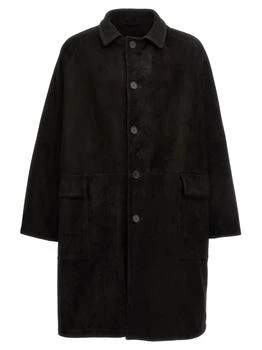推荐Suede Coat Coats, Trench Coats Black商品