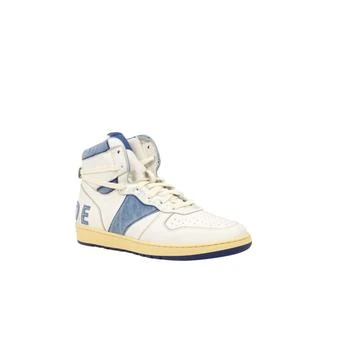 Rhude | White And Royal Blue Leather Rhecess High Top Sneakers,商家Premium Outlets,价格¥2049