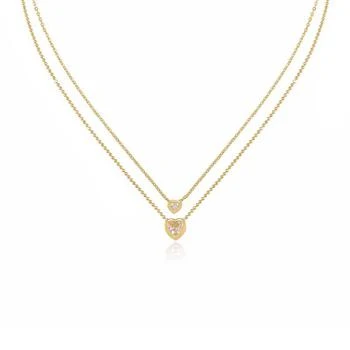 Ettika Jewelry | Simple Kind of Life Dainty 18k Gold Plated Chain and Crystal Layered Necklace Set ONE SIZE,商家Verishop,价格¥304