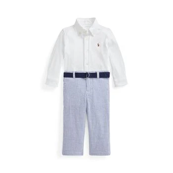 Ralph Lauren | Shirt, Belt & Seersucker Pants Set (Infant),商家Zappos,价格¥461