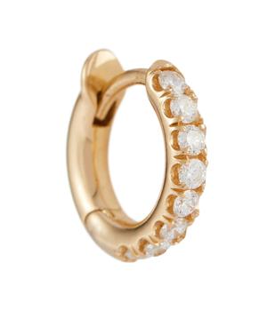 商品Spinelli Kilcollin | Mini Micro Hoop Pavé 18kt gold and diamond earring,商家MyTheresa,价格¥6088图片