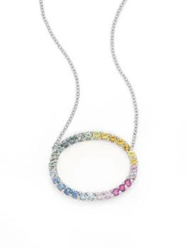 Effy | 14K White Gold & Multi Stone Ring Necklace,商家Saks OFF 5TH,价格¥8164
