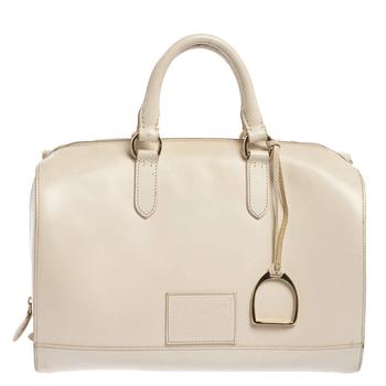 boston推荐, [二手商品] Ralph Lauren | Ralph Lauren Cream White Leather Stirrup Boston Bag商品图片 2.7折