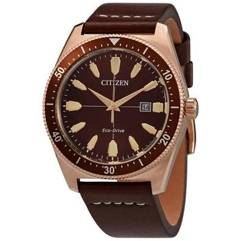 Citizen | Eco-Drive Brown Dial Brown Leather Men's Watch AW1593-06X 6折, 满$75减$5, 满减