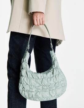 asos腋下包, ASOS | ASOS DESIGN slouchy shoulder bag in sage ruched nylon商品图片 5.2折