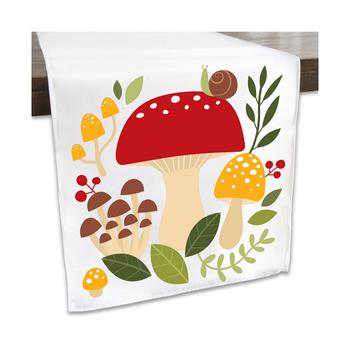 商品Wild Mushrooms - Red Toadstool Party Dining Tabletop Decor - Cloth Table Runner - 13 x 70 inches图片