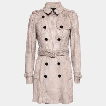 美国burberry, [二手商品] Burberry | Burberry Prorsum Cream Fringed Leather Double Breasted Coat S商品图片 4.2折, 满1件减$100, 满减