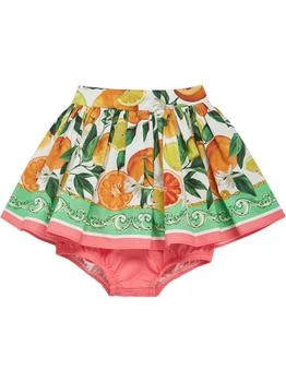 Flower Print Cotton Skirt W/diaper Cover