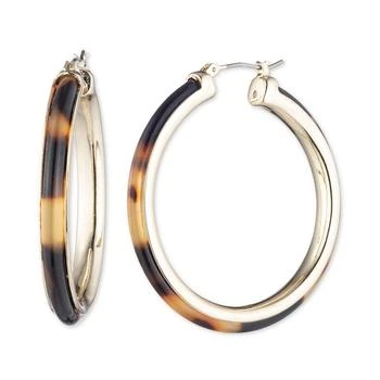 Ralph Lauren | Gold-Tone Tortoise-Look Medium Hoop Earrings, 1.7",商家Macy's,价格¥342