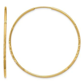 Diamond2Deal | 14k Yellow Gold 1.25mm Diamond-cut Round Hoop Earrings 41 mm,商家Premium Outlets,价格¥2132