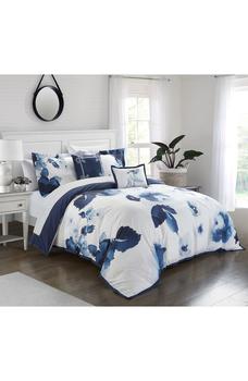商品CHIC | Wave Hill Large Scale Floral Print Queen 5-Piece Set - Blue,商家Nordstrom Rack,价格¥782图片