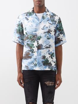 amiri衬衫真假, AMIRI | Short-sleeved tropical-print silk-twill shirt商品图片 