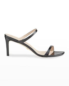 推荐Aleena 75 Naked Square-Toe Patent Slide High-Heel Sandals商品