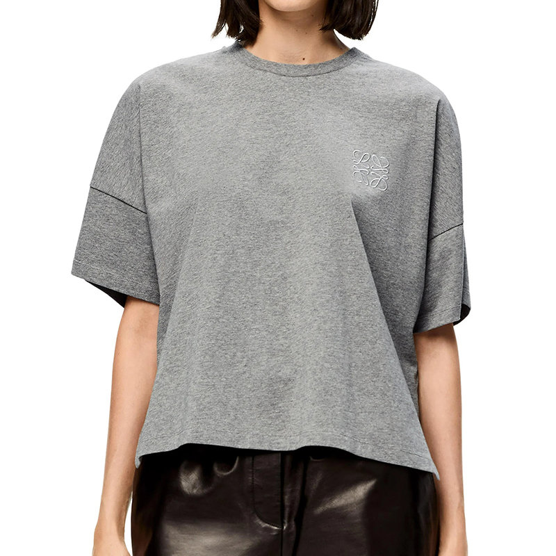 Loewe | 【预售3-7天】LOEWE/罗意威 22年春夏新款 女士灰色纯棉超大号短款短袖T恤S359341XA4-1120商品图片,7.9折×额外9.5折, 包邮包税, 额外九五折