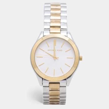 推荐Michael Kors Silver Two Tone Stainless Steel Runway MK3198 Women's Wristwatch 42 mm商品