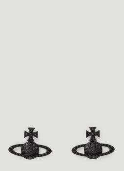 商品Mayfair Bas Relief Stud Earrings in Black图片