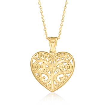 商品Canaria 10kt Yellow Gold Filigree Heart Pendant Necklace,商家Premium Outlets,价格¥1387图片