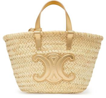 celine triomphe推荐, Celine | Teen Triomphe Celine classic panier in palm leaves and laminated calfskin商品图片 