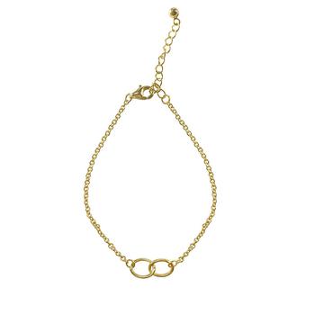 商品Adornia Interlocking Circles Bracelet Yellow Gold Plated Vermeil .925 Sterling Silver图片