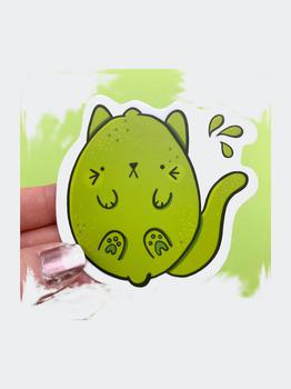 商品Sour Puss Lime Cat Vinyl Sticker图片