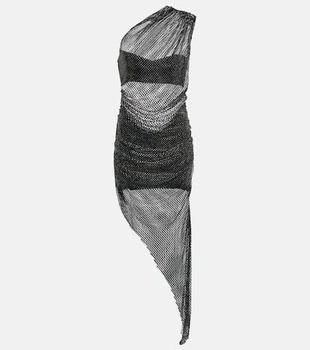 GIUSEPPE DI MORABITO | 水晶缀饰网布中长连衣裙 6.9折×额外9.4折, 额外九四折