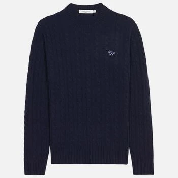 推荐Maison Kitsuné Embroidered Logo Cashmere Cable Knit Sweater商品
