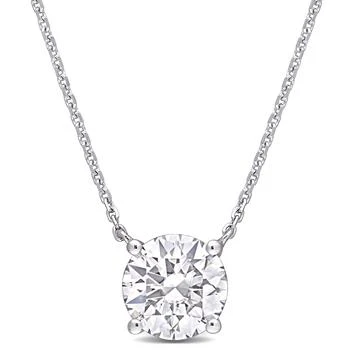 Mimi & Max | 1 4/5 CT TGW Created Moissanite Solitaire Pendant With Chain in 14k White Gold,商家Premium Outlets,价格¥2343