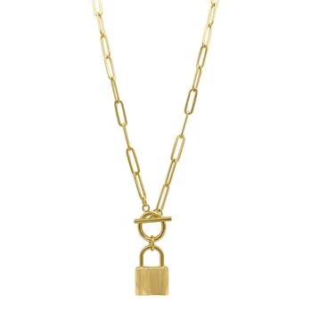 ADORNIA | Adornia Water Resistant Lock Paper Clip Chain Toggle Necklace gold 2折, 独家减免邮费