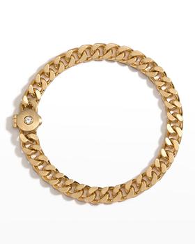 商品DEMARSON | Curb Chain Bracelet with Crystal Locket, Gold,商家Neiman Marcus,价格¥1267图片
